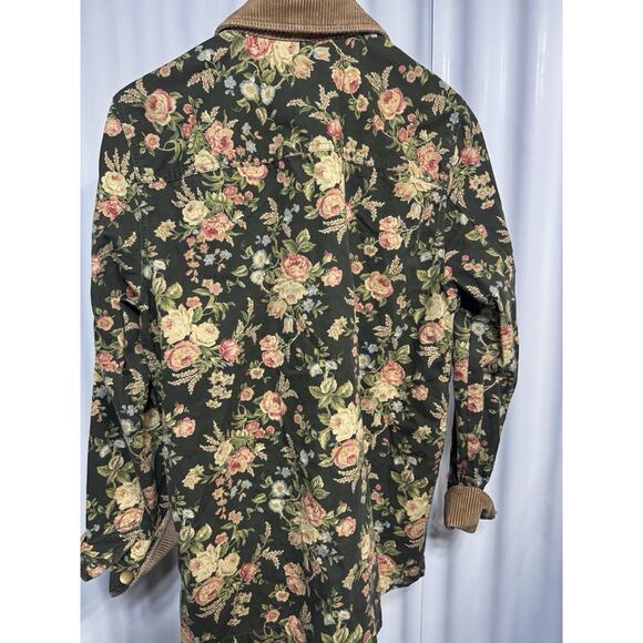 VINTAGE 90s RALPH LAUREN JEANS Floral Jacket Chore Countryside Barn Coat Size Sm - Picture 6 of 8
